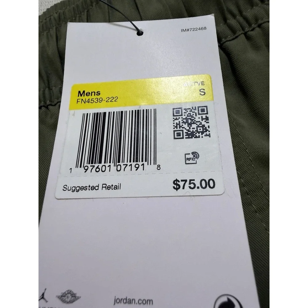 Jordan Essentials Woven Cargo Pants Undefeated Olive Green Sz Small FN4539-222